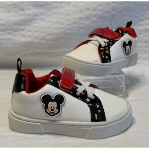 NWT Disney Mickey Mouse Sneakers Baby Toddler Shoes White Red Black Size 5C